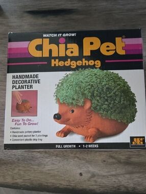 Chia Pet Hedgehog Planter - Classic Orange with Green Foliage